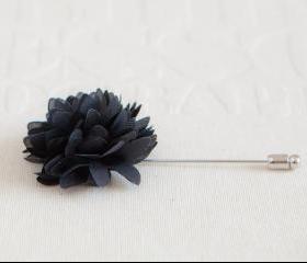 KAYLA-Black Men's flower Boutonniere / Buttonhole for wedding,Lapel pin,tie pin