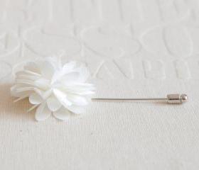 KAYLA-Ivory Men's flower Boutonniere / Buttonhole for wedding,Lapel pin,tie pin