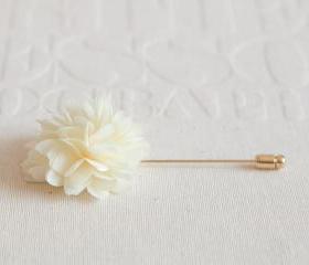 KAYLA-Cream Men's flower Boutonniere / Buttonhole for wedding,Lapel pin,tie pin
