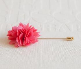 KAYLA-Dark Pink Men's flower Boutonniere / Buttonhole for wedding,Lapel pin,tie pin