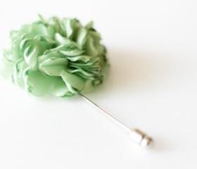 ESTHER-Light Green Men's flower Boutonniere/Buttonhole for wedding,Lapel pin,hat pin,tie pin