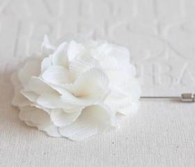 70mm IVORY Chiffon Men's Flower Boutonniere / Buttonhole For Wedding,Lapel Pin,Tie Pin
