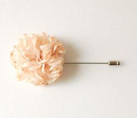 ESTHER-Champagne Men's flower Boutonniere/Buttonhole for wedding,Lapel pin,hat pin,tie pin
