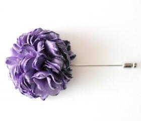 ESTHER-Purple Men's flower Boutonniere/Buttonhole for wedding,Lapel pin,hat pin,tie pin