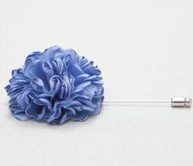 ESTHER-Blue Men's flower Boutonniere/Buttonhole for wedding,Lapel pin,hat pin,tie pin