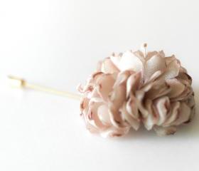 ESTHER-Cafe latte Men's flower Boutonniere/Buttonhole for wedding,Lapel pin,hat pin,tie pin