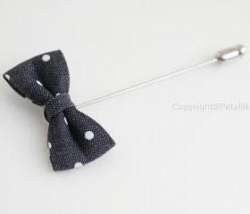 Mini Polka dot Bow Men's Boutonniere / Buttonhole For Wedding,Lapel Pin,Tie Pin